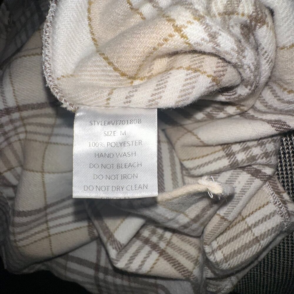 Veveret Plaid Fleece Shacket Size Medium Light Colors - Picture 6 of 7